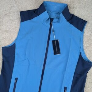 Holderness & Bourne Vest Mens Medium Blue The Hayes Golf Softshell Windbreaker
